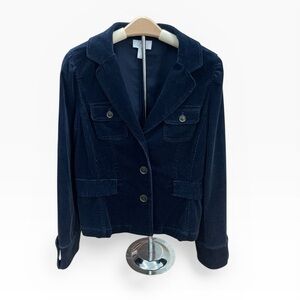 LOFT Navy Corduroy Tailored Blazer size: 8